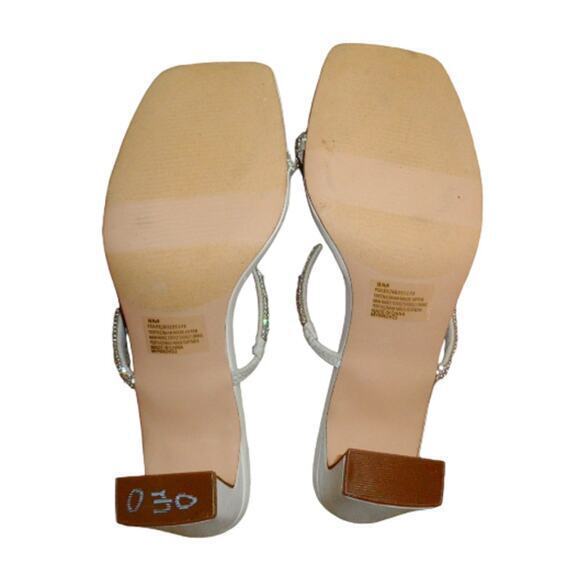 XOXO Folee Dress Sandals Off White Sparkly‎ Block Heel Open Toe Womens Size 8 - Picture 6 of 7